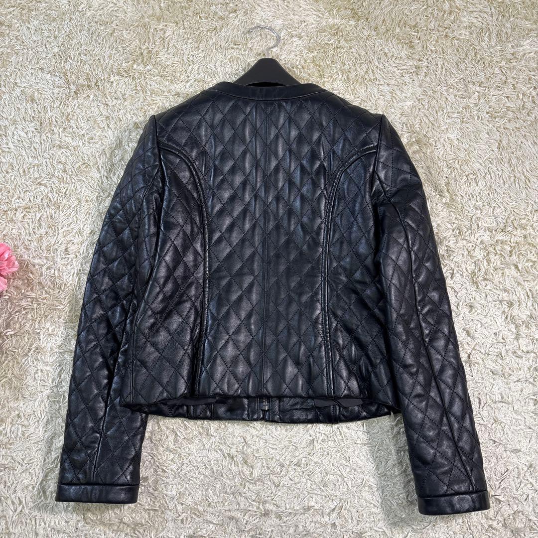 マッキントッシュ　ラムレザー　キルティング　ノーカラー　ジャケット　38