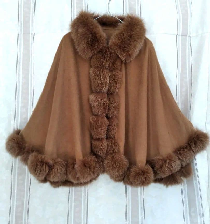 土日限定❣️底値【SAGA FURS】カシミヤ100% FOXファー ケープ