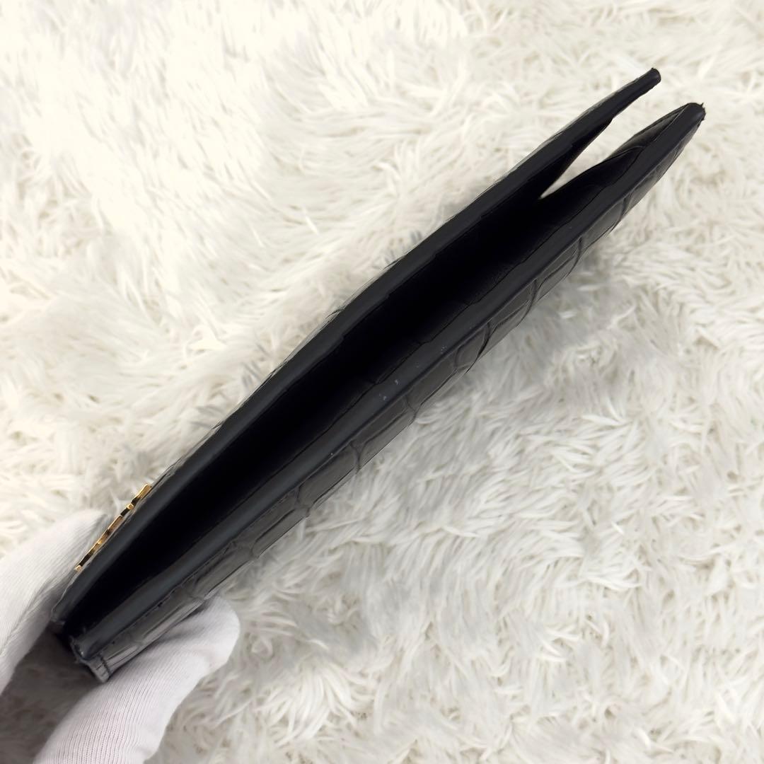 美品✨25年購入 現行 SAINTLAURENT サンローラン 財布 クロコ