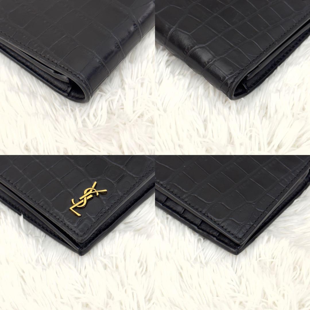 美品✨25年購入 現行 SAINTLAURENT サンローラン 財布 クロコ