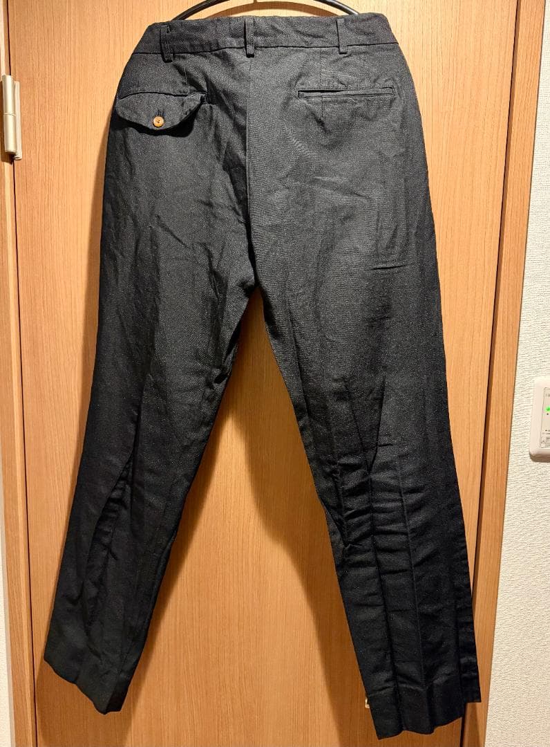 コムデギャルソンオムプリュス ポリ縮絨 スラックス パンツ 黒 L