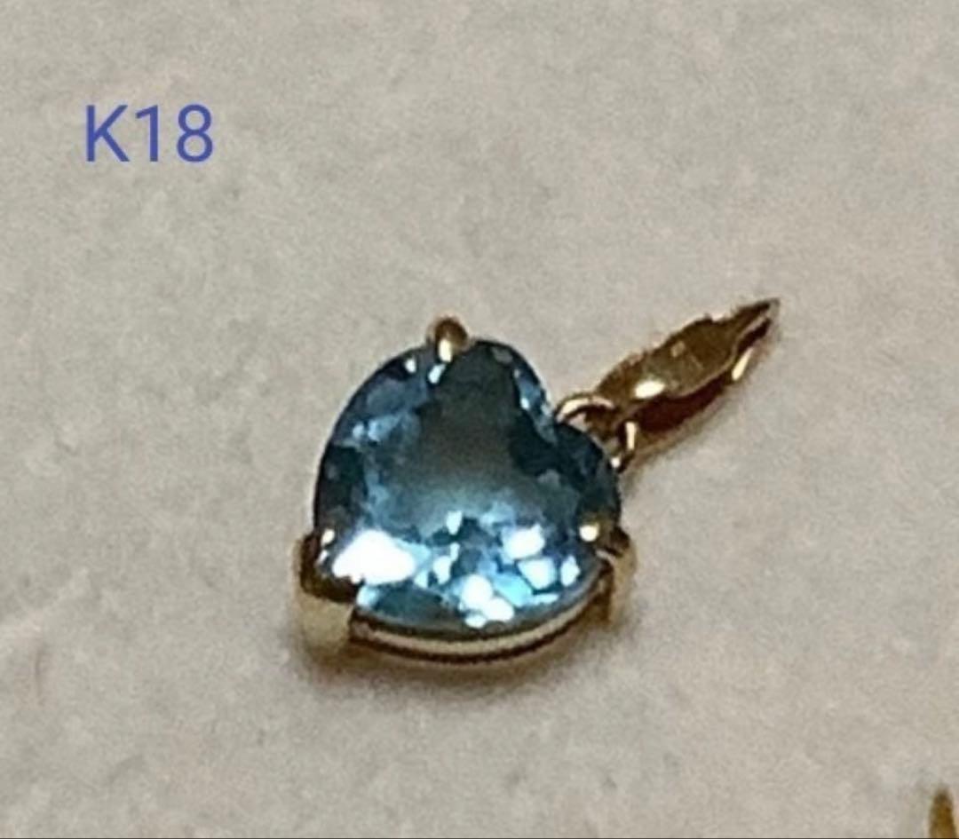 大特価！最終価格　K18 ハート型 トパーズ ペンダントトップ1.7g