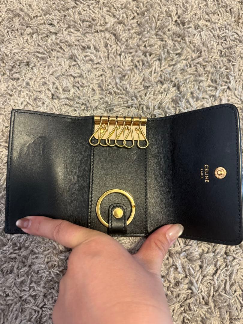 CELINE トリオンフ　キーケース ゴールドロゴ付き