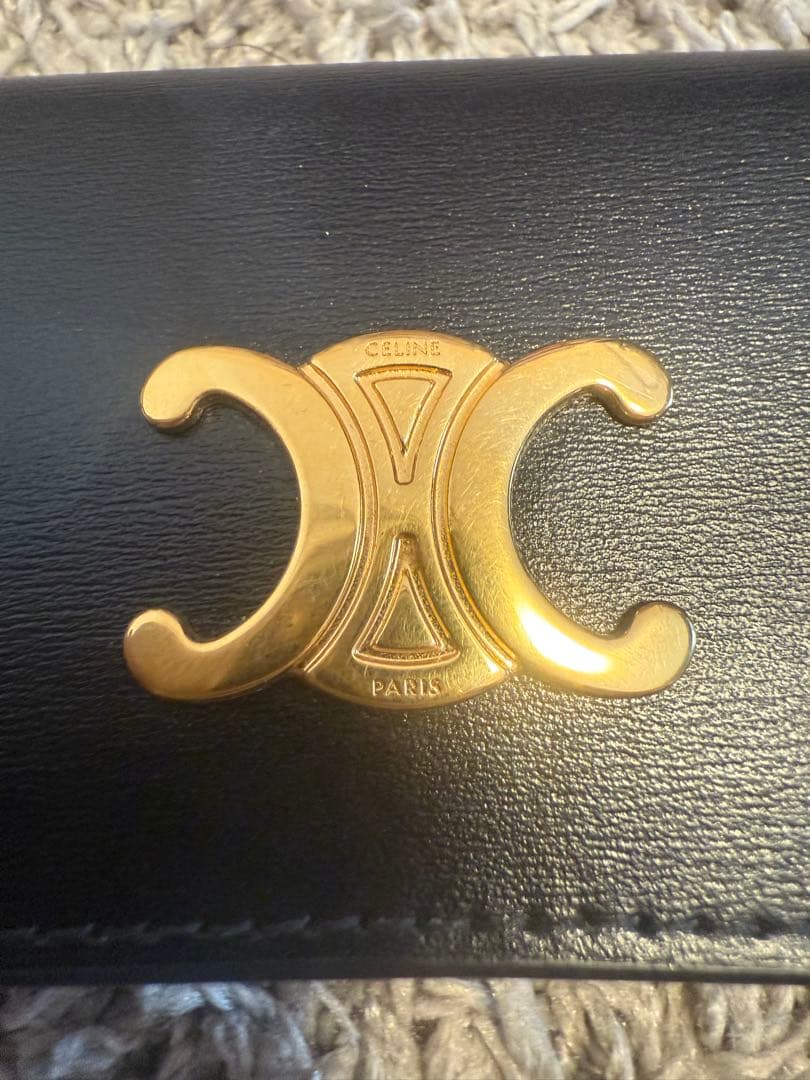 CELINE トリオンフ　キーケース ゴールドロゴ付き