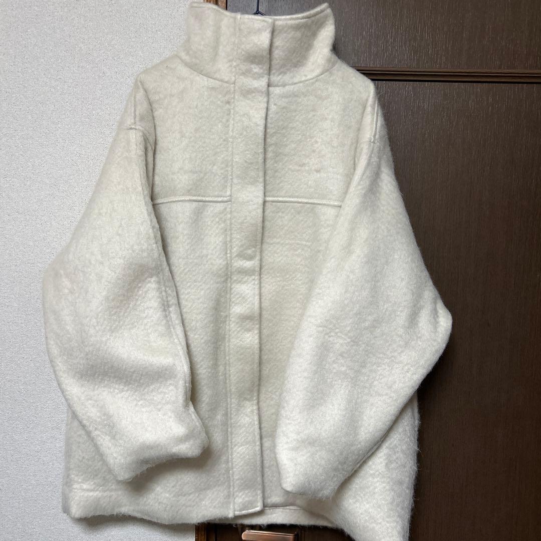 【新品タグ付き】【hellam】シャギースタンドカラーコート