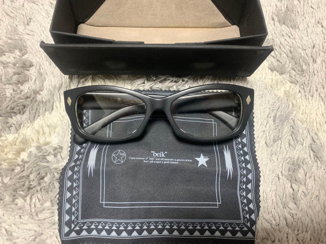 beik 伊達眼鏡 艶消しブラック