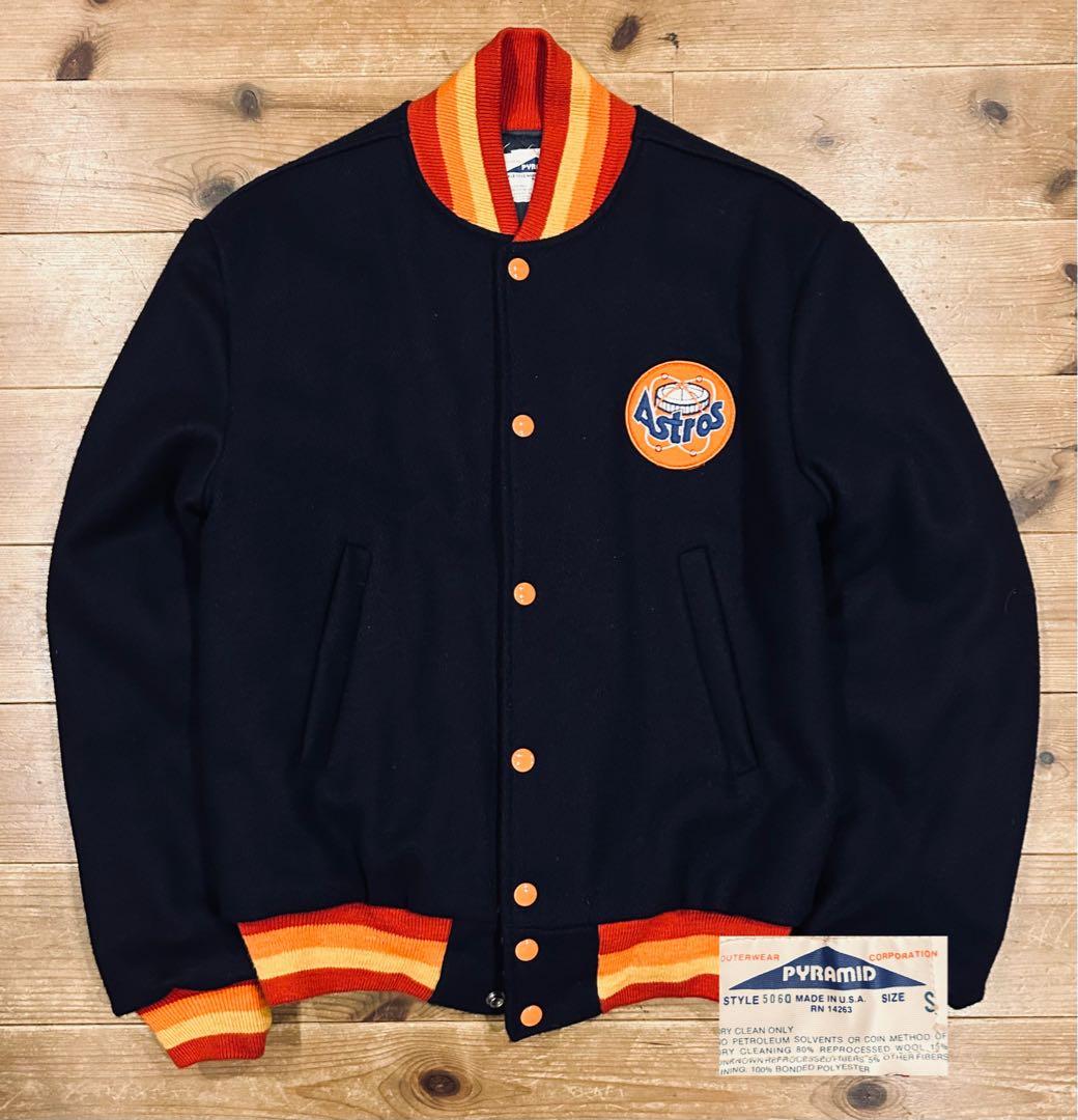スタジャン 古着 80s Pyramid ピラミッド Astros アストロズ