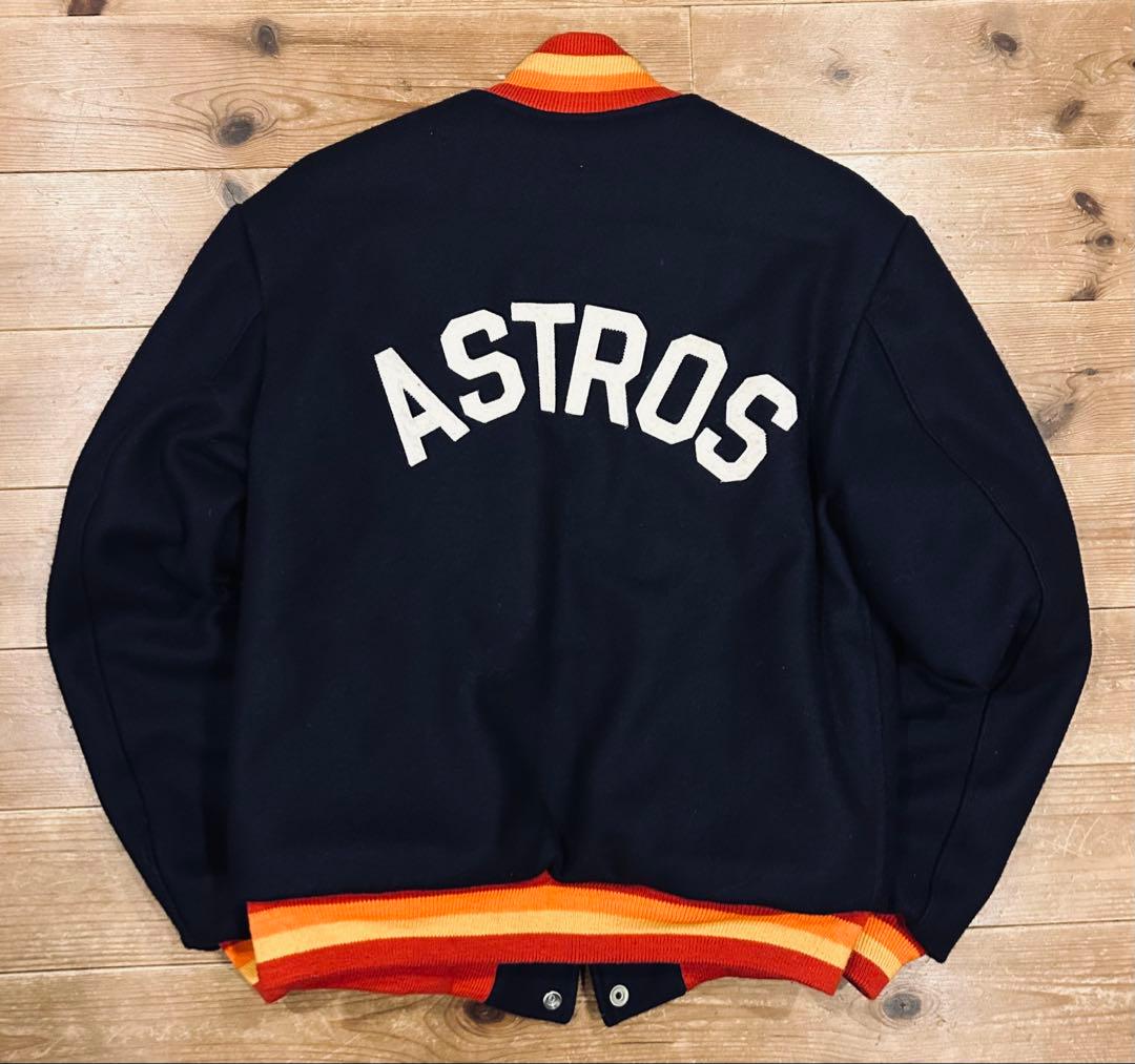 スタジャン 古着 80s Pyramid ピラミッド Astros アストロズ