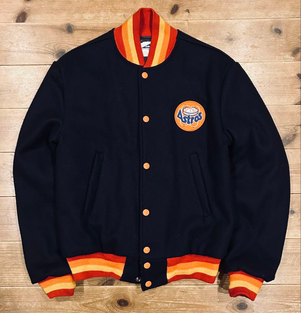 スタジャン 古着 80s Pyramid ピラミッド Astros アストロズ