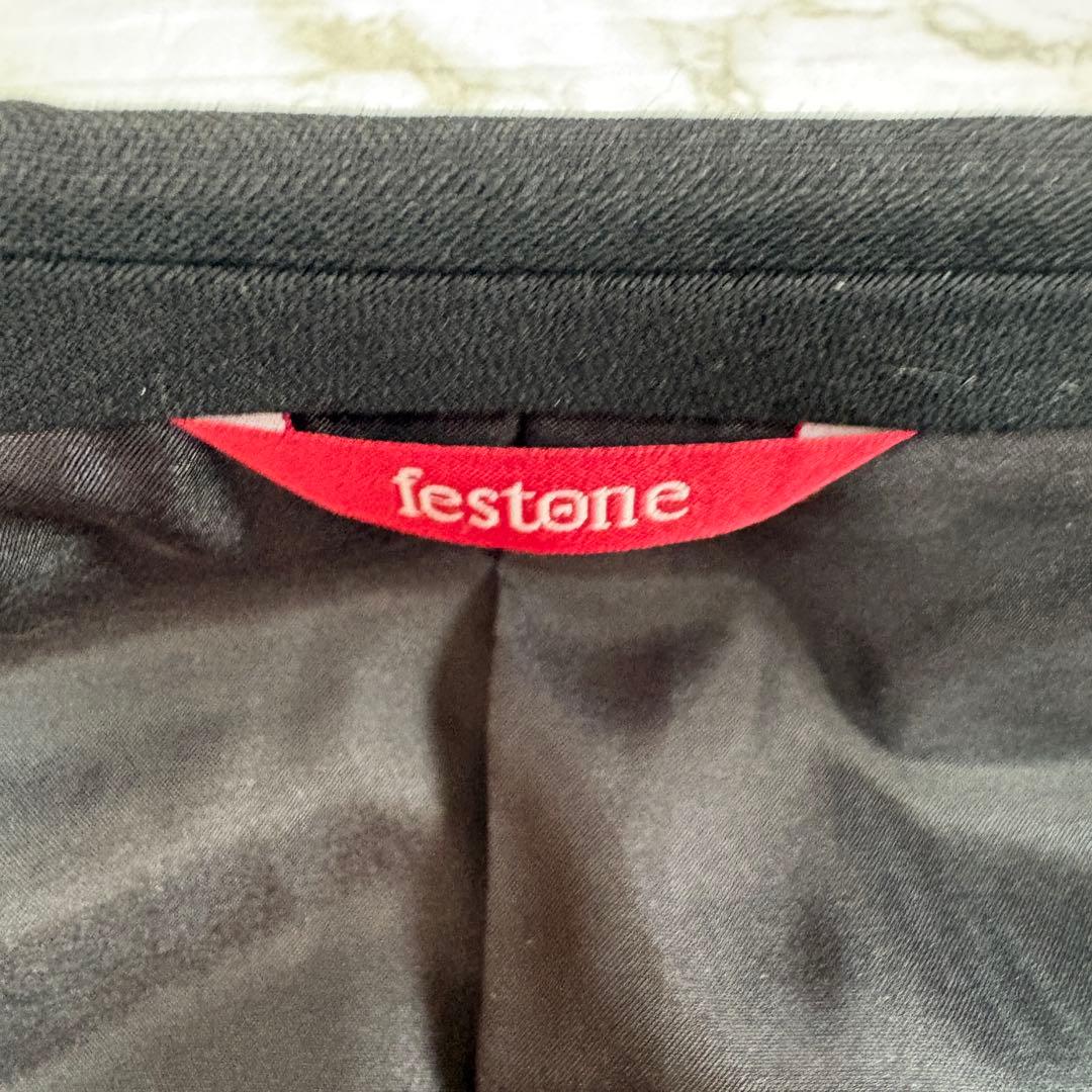 【美品】DURBAN festone ダブルスーツ 黒 ウール100%