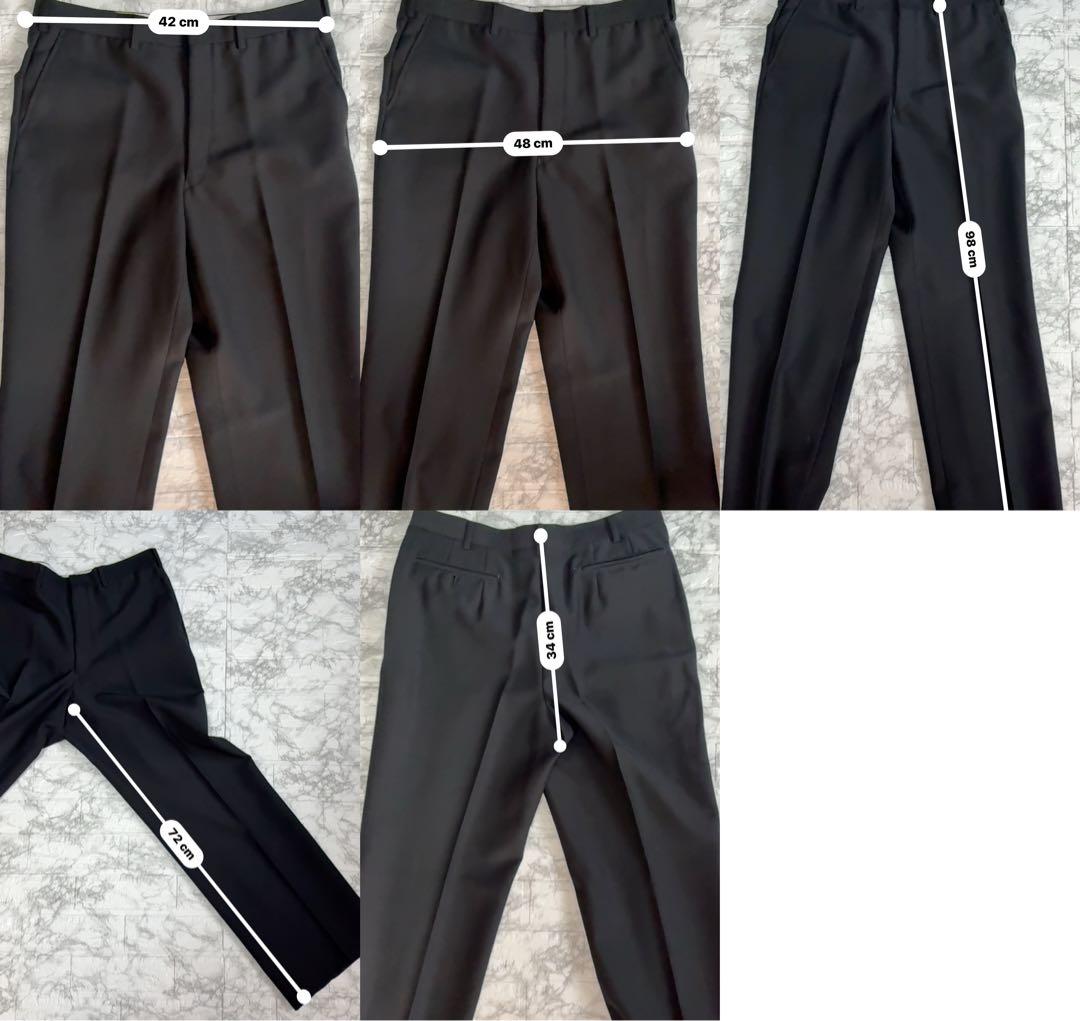 【美品】DURBAN festone ダブルスーツ 黒 ウール100%