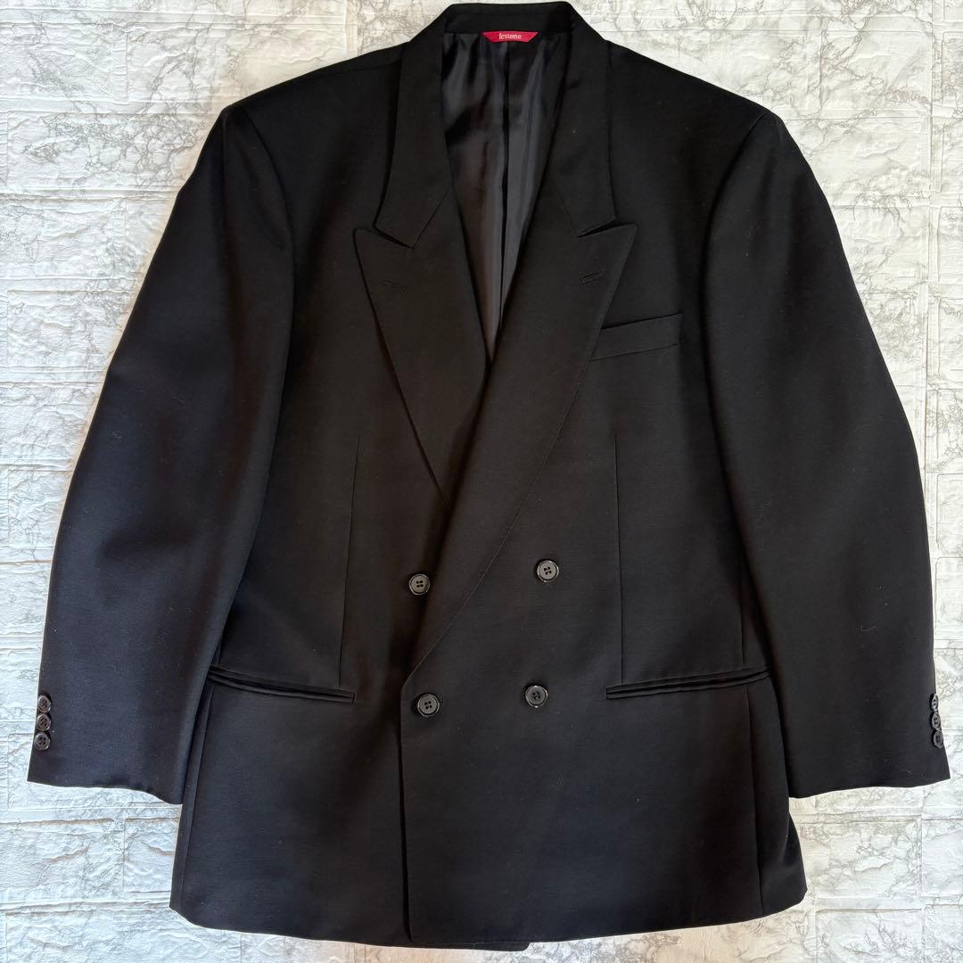 【美品】DURBAN festone ダブルスーツ 黒 ウール100%