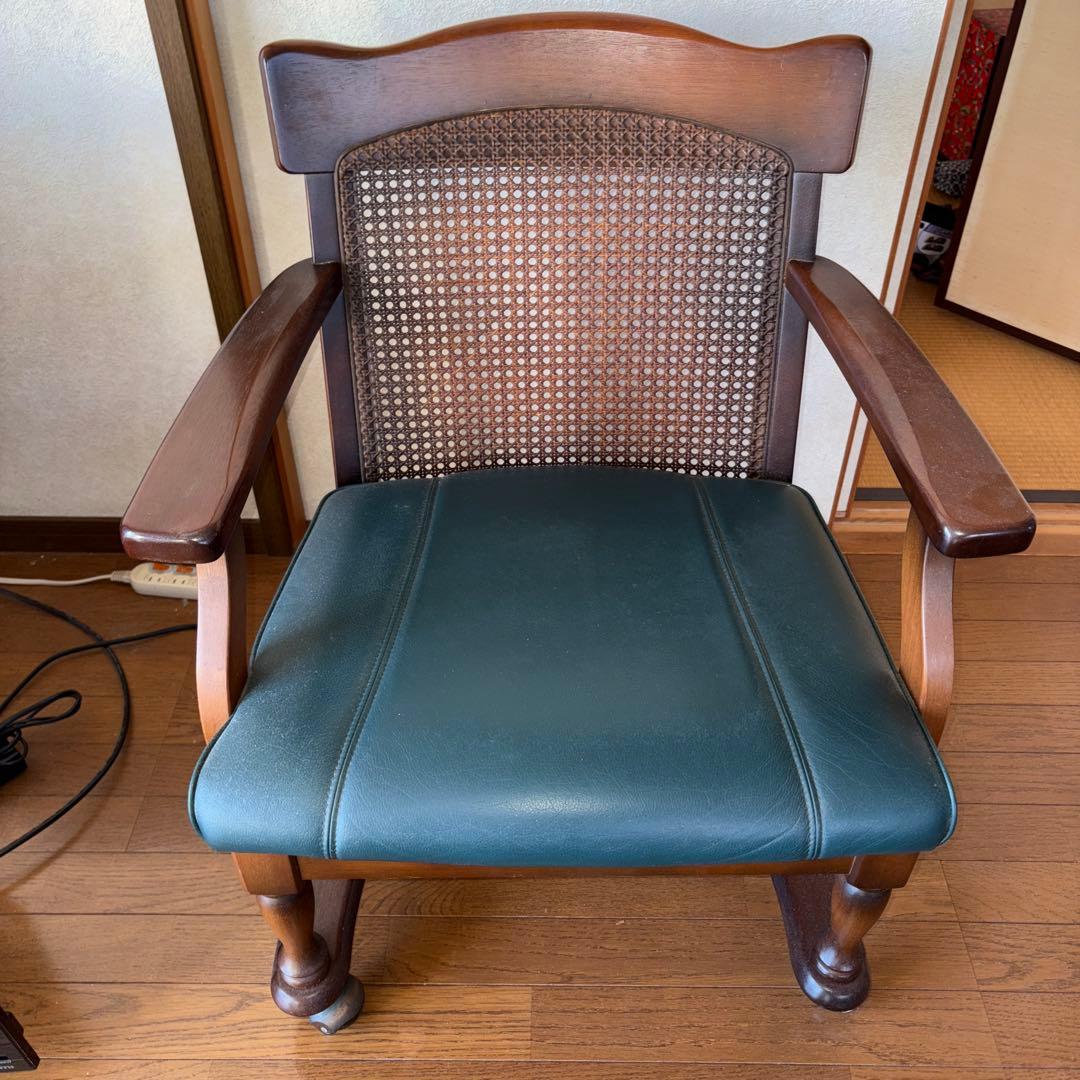 Y1128 ナガノインテリア 回転アームチェア キャスター付