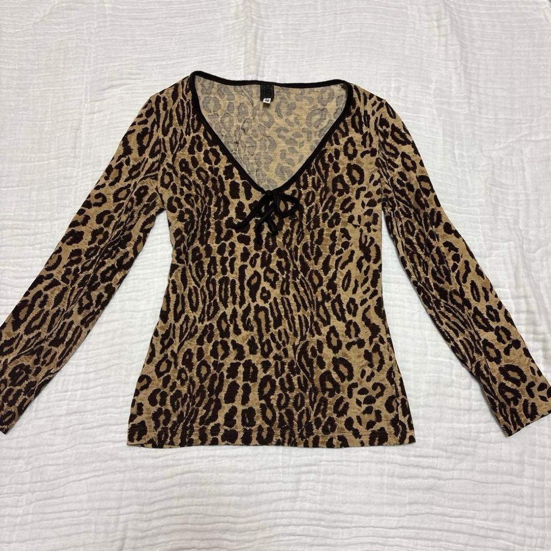 DOLCE&GABBANA レオパード　ヒョウ柄　カットソー　ストレッチ　y2k