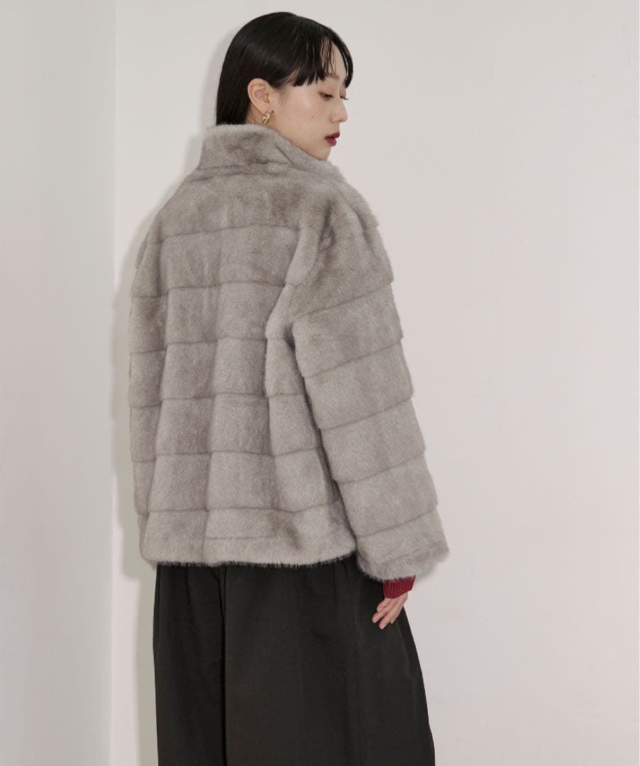 グレー ファーコート カジュアル