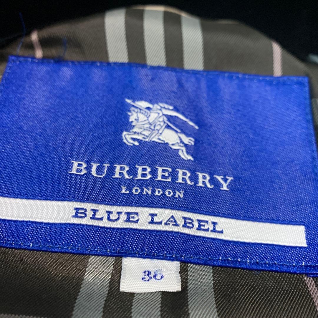 バーバリーブルーレーベル ノバチェック キャメル ダブルチェスターコート