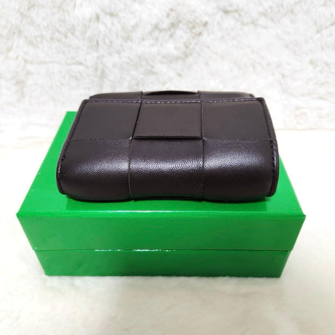 ✨未使用級　付属品完備✨ボッテガ　三つ折り　カセット　ダークブラウン　RFID