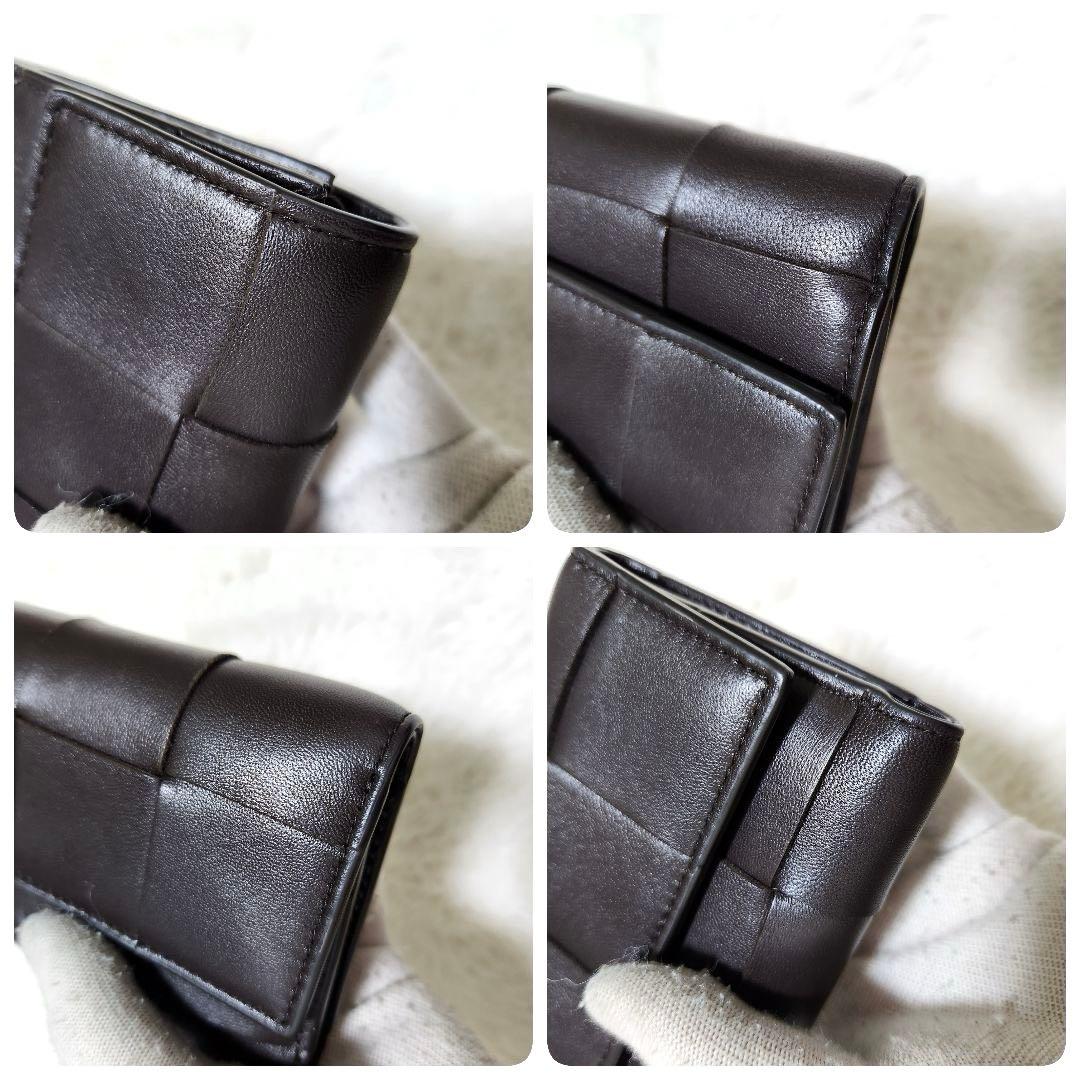 ✨未使用級　付属品完備✨ボッテガ　三つ折り　カセット　ダークブラウン　RFID