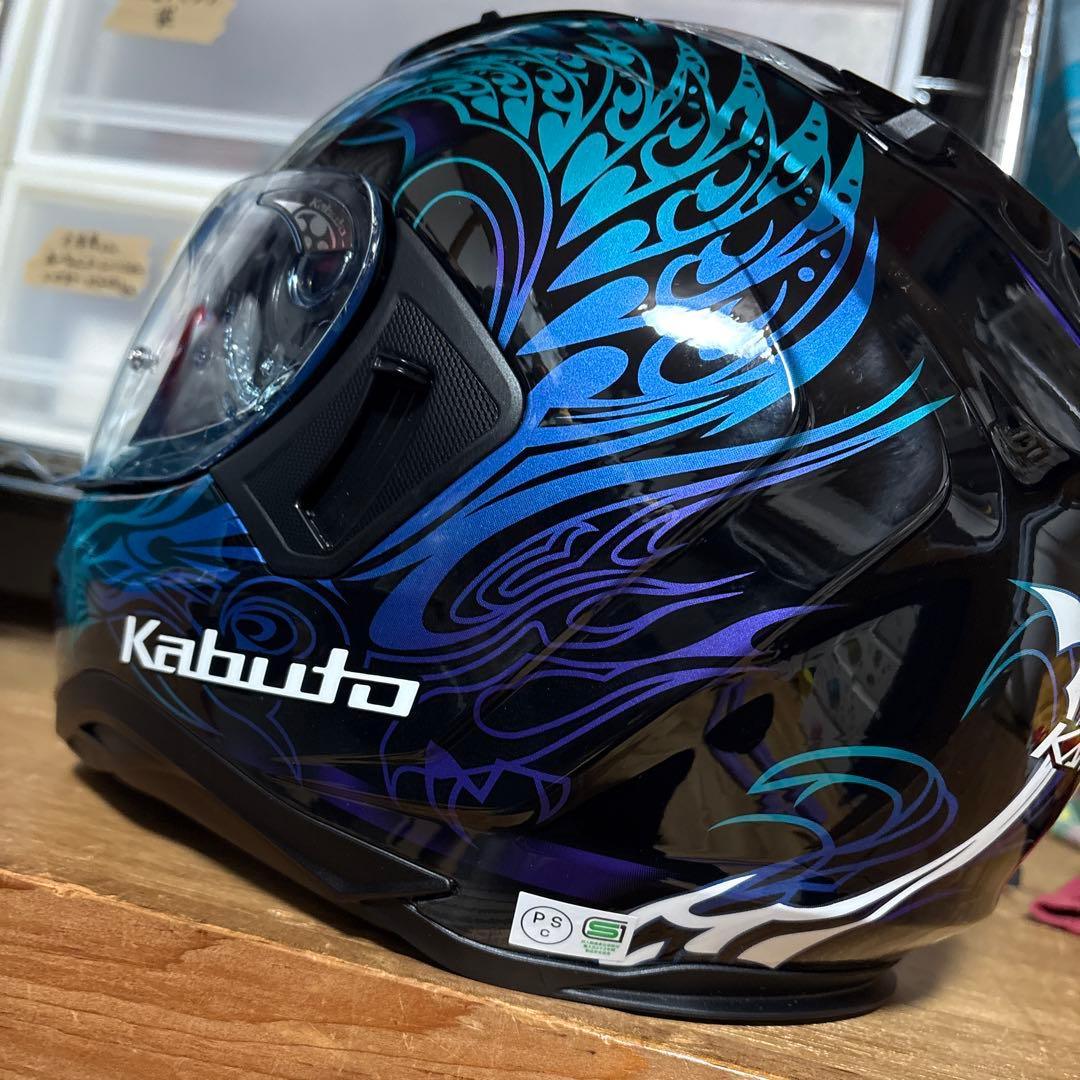 Kabuto フルフェイスヘルメット 青い羽デザイン