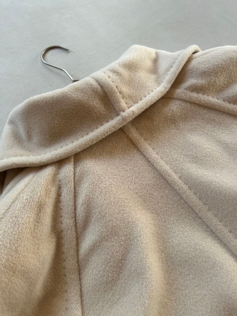 277美品マックスマーラ白タグ上質ウールカシミア上品ロングコートベージュ