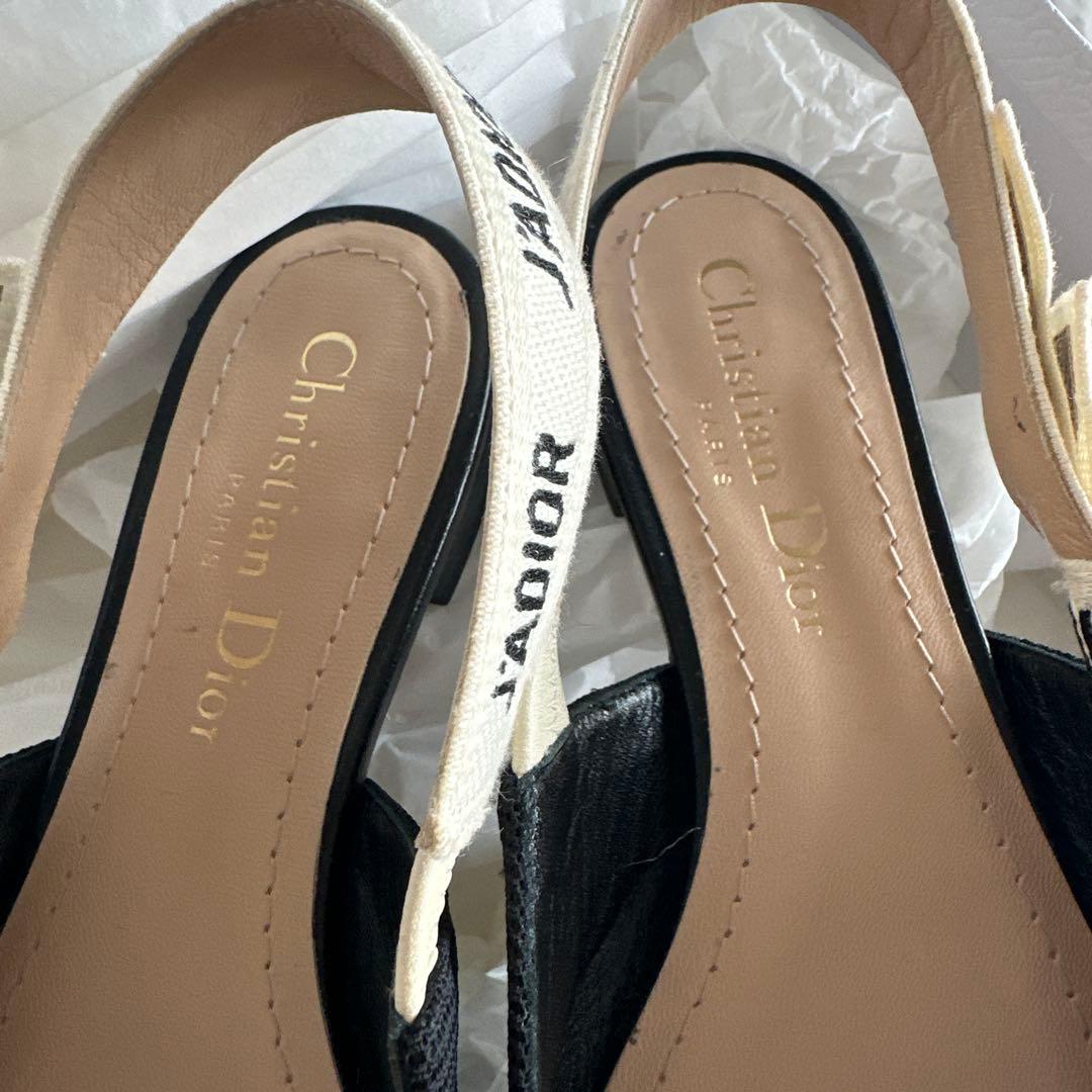 クリスチャンディオール　スリングバックフラットシューズ