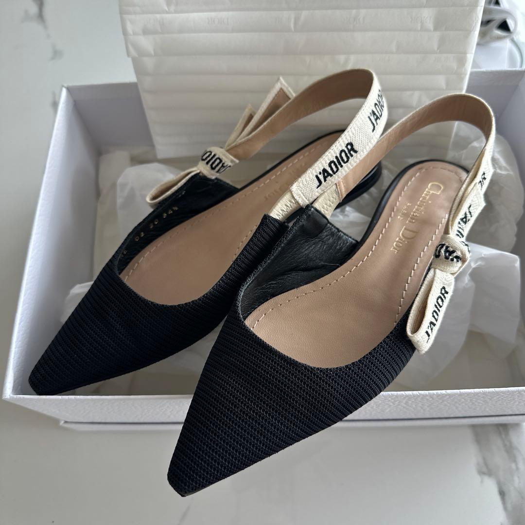 クリスチャンディオール　スリングバックフラットシューズ