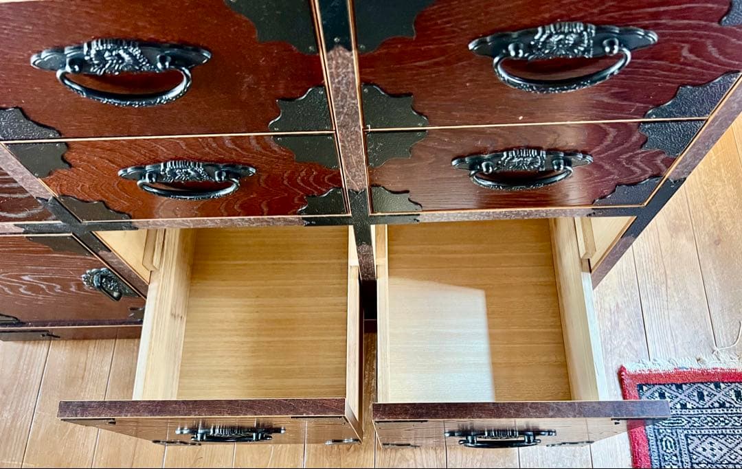 ★Marley★欅民芸\階段箪笥\左\2開き\6引き出し★お値打ち品★