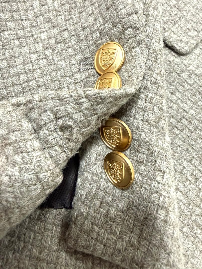 ビームス 金ボタンダブルジャケット 最高級DRAPERS生地 ベージュ