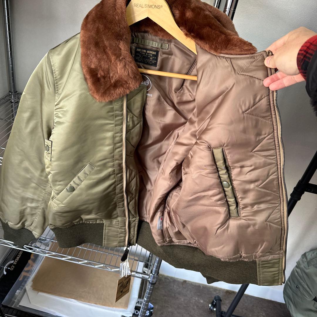 Sサイズ希少B-15B初期型 復刻 フライトジャケットREALSIMONS 新品