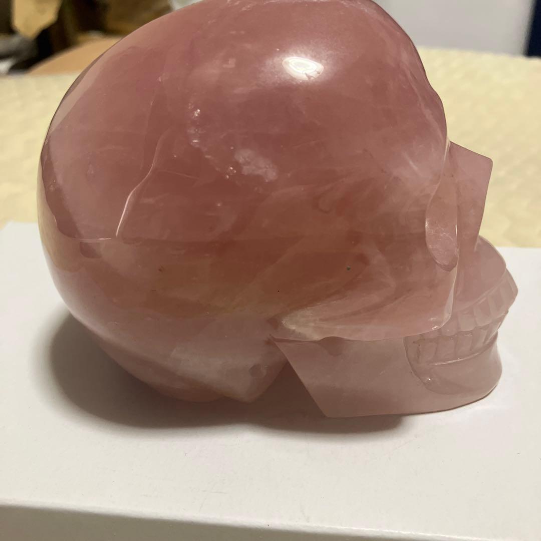 (激レア)ローズクォーツスカル　髑髏　恋愛運　ラッキー　ストーン　魔除け