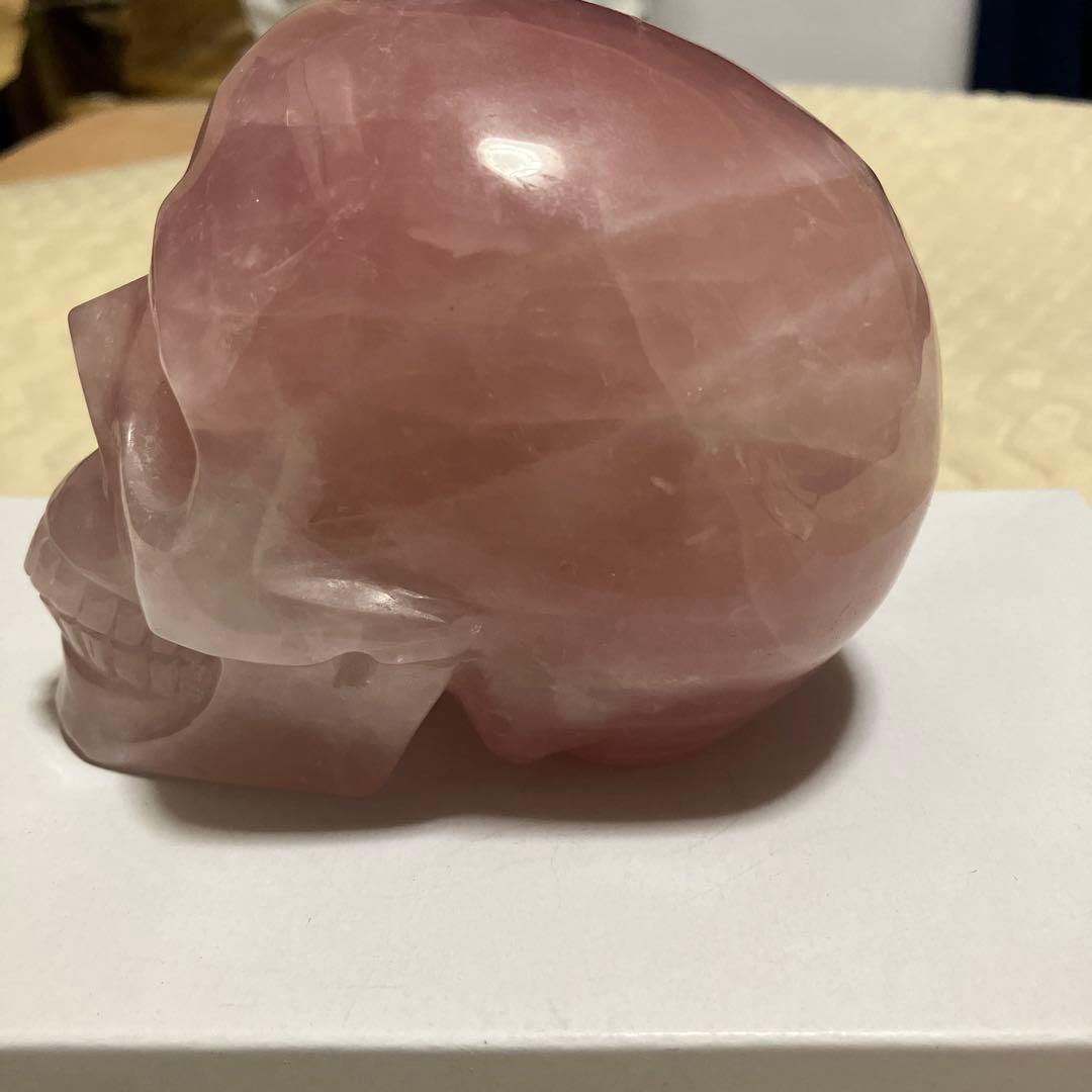 (激レア)ローズクォーツスカル　髑髏　恋愛運　ラッキー　ストーン　魔除け