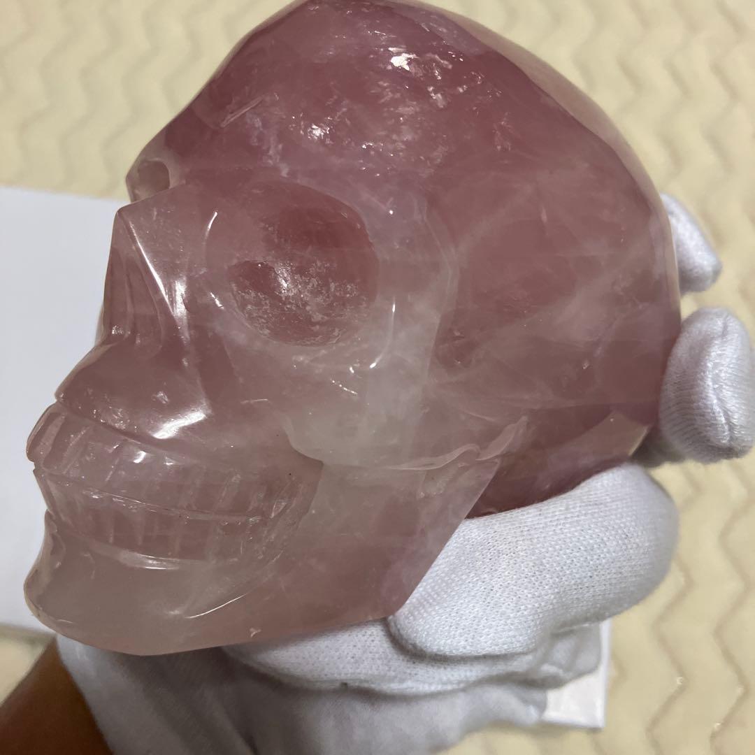 (激レア)ローズクォーツスカル　髑髏　恋愛運　ラッキー　ストーン　魔除け