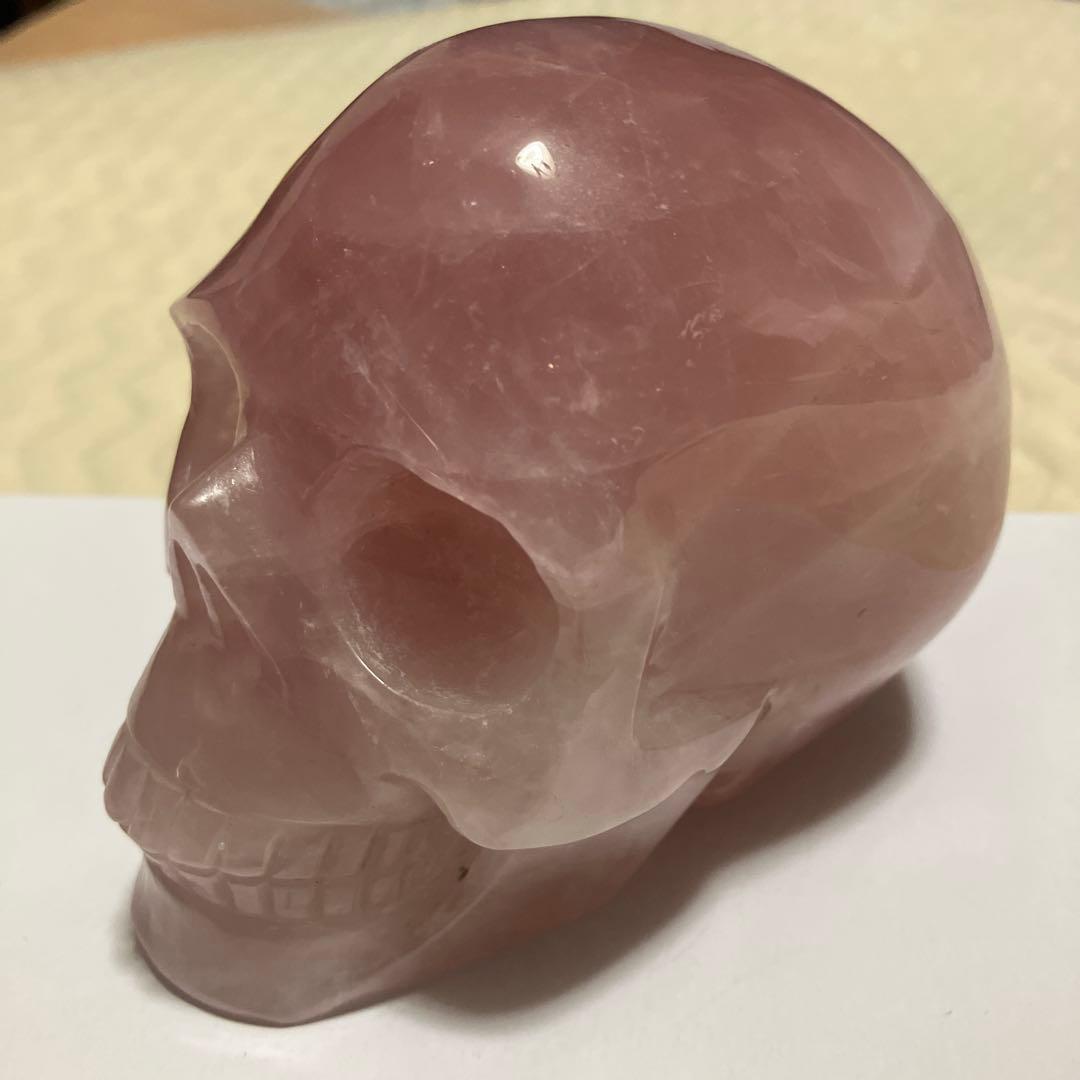 (激レア)ローズクォーツスカル　髑髏　恋愛運　ラッキー　ストーン　魔除け