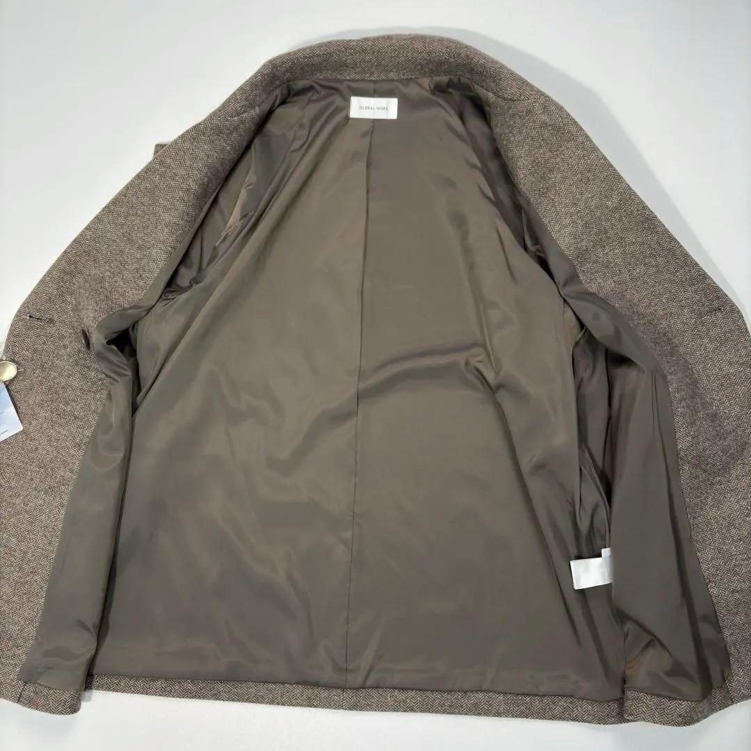 新品タグ付 グローバルワーク カロヤカSTRエリ2WAYコート チンタブ L