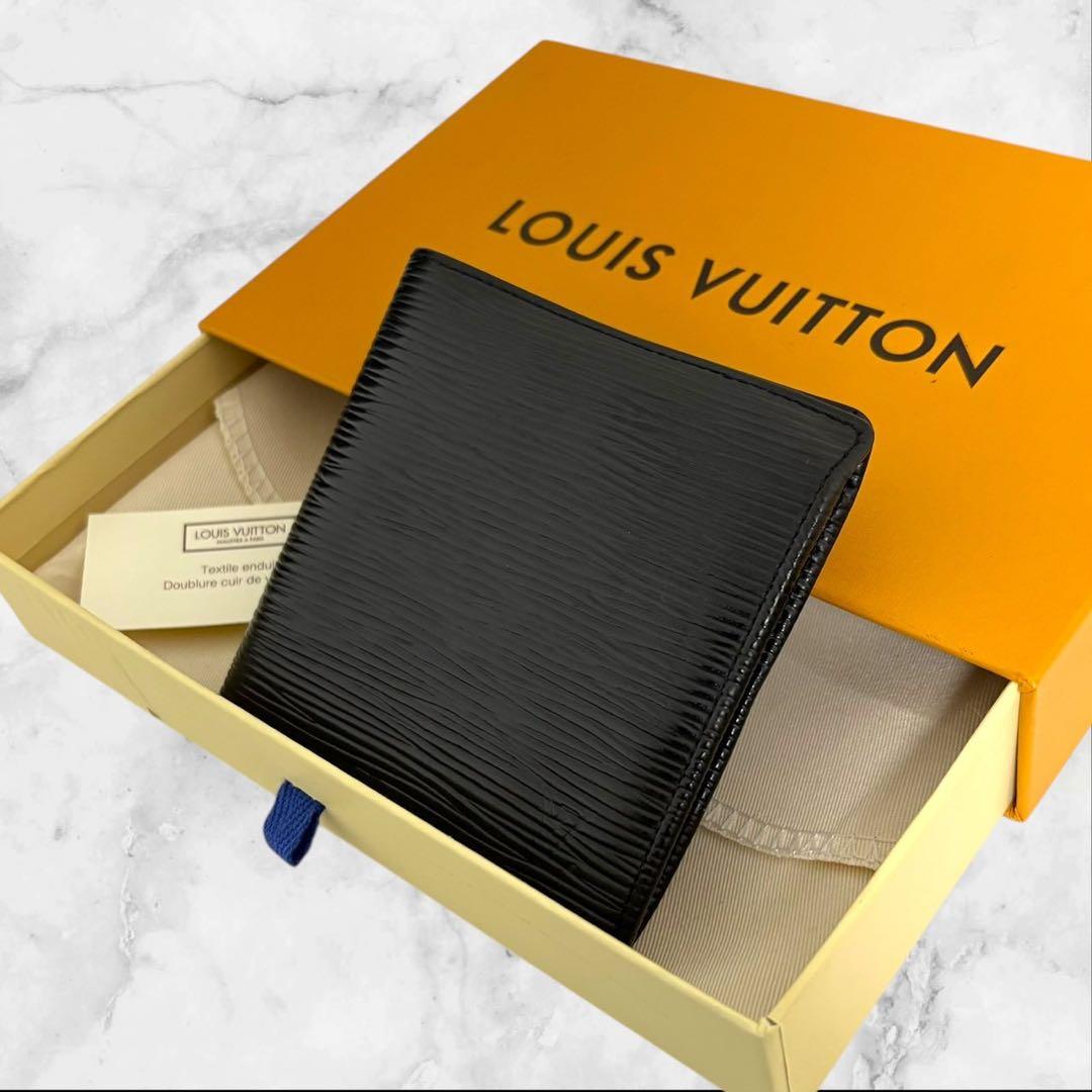美品✨ LOUIS VUITTON ポルトフォイユマルコ　エピ　黒　二つ折り財布