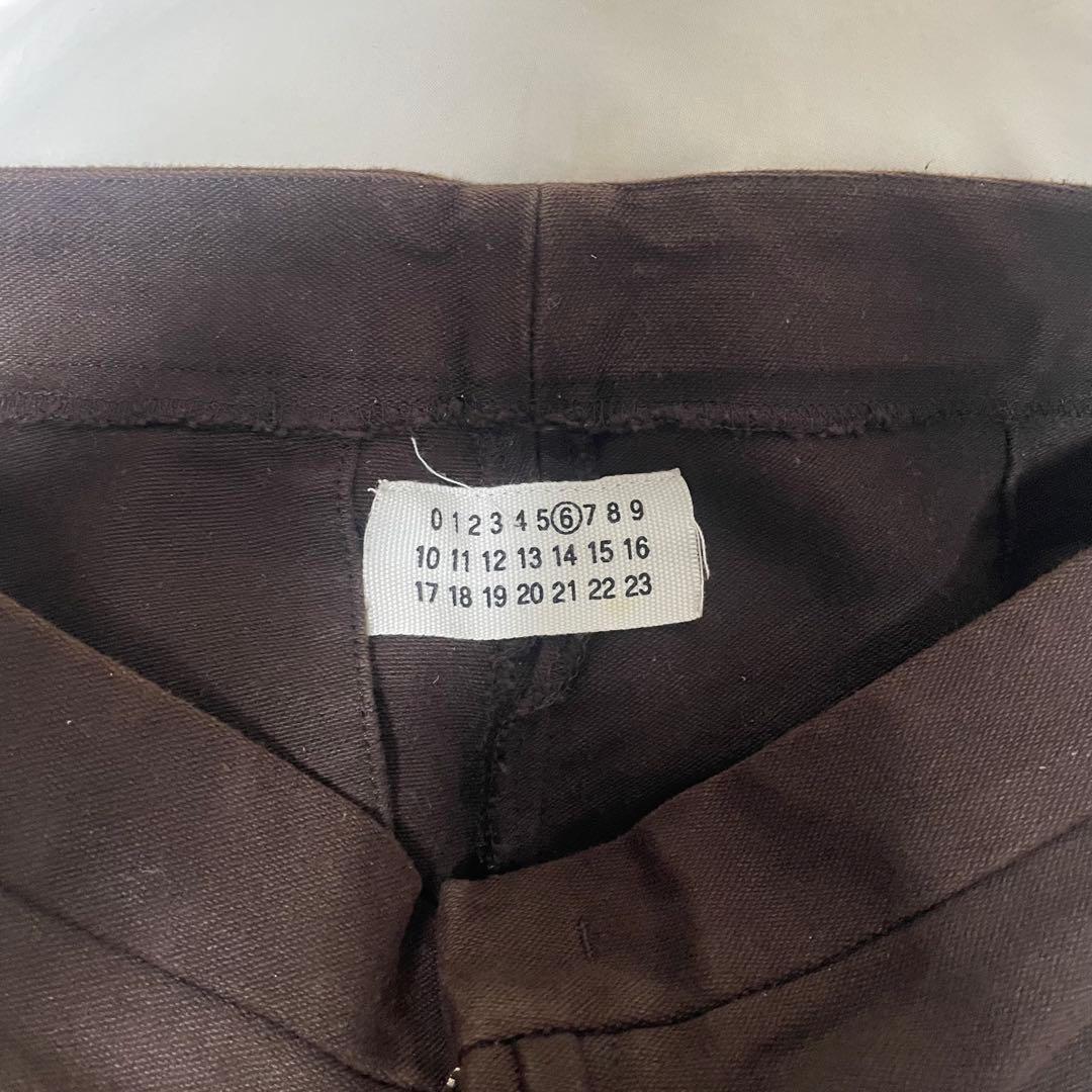 MM6 ブラウン コットンワイドパンツ MARGIELA