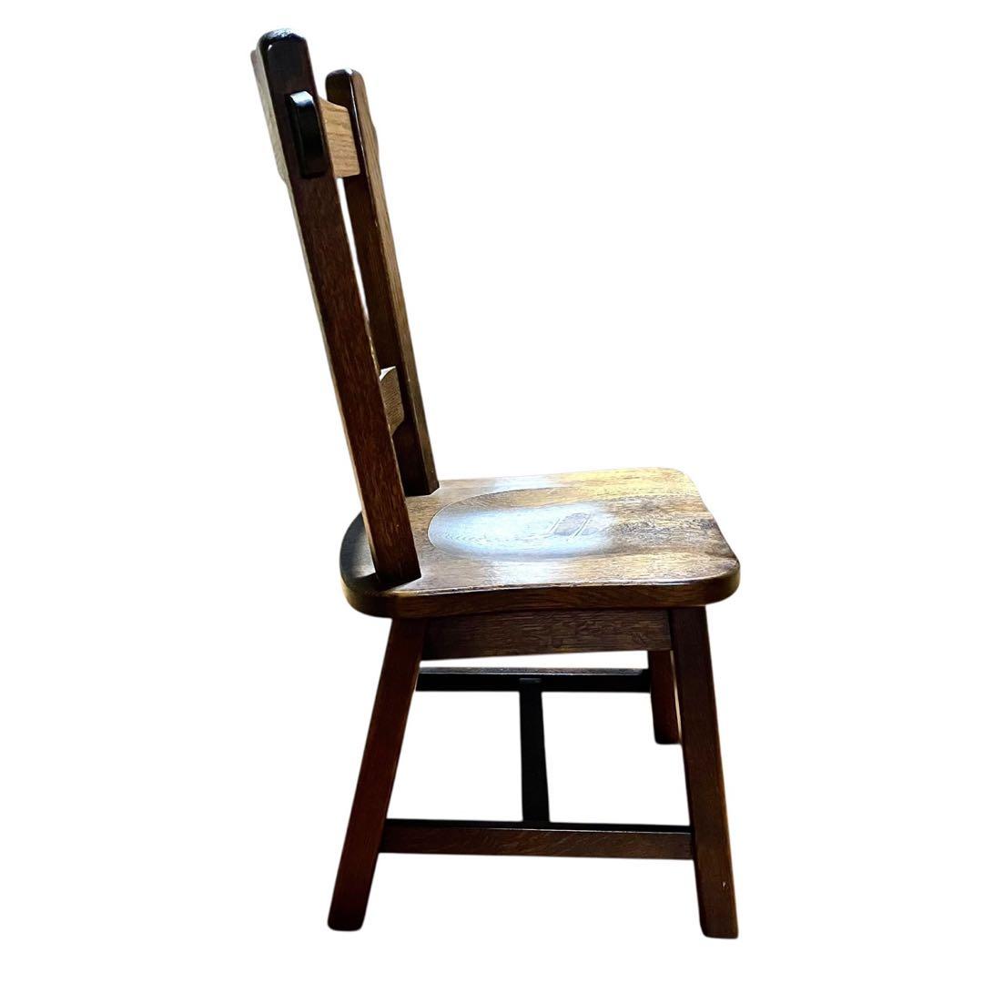 起立木工 ダイニングチェア② オーク無垢 木製 椅子 カントリー風 ビンテージ