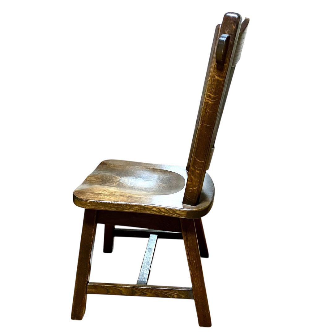 起立木工 ダイニングチェア② オーク無垢 木製 椅子 カントリー風 ビンテージ