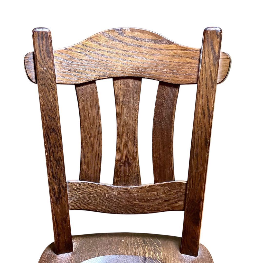 起立木工 ダイニングチェア② オーク無垢 木製 椅子 カントリー風 ビンテージ