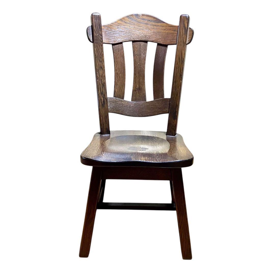 起立木工 ダイニングチェア② オーク無垢 木製 椅子 カントリー風 ビンテージ