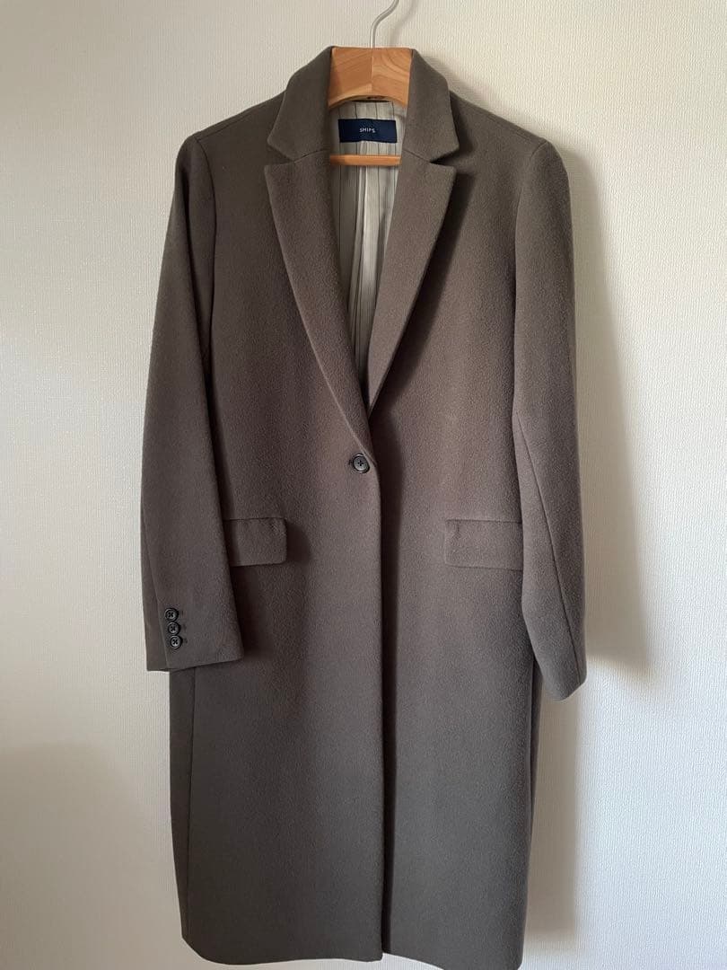 【美品】SHIPS ウールチェスターコート40 ダークグレー