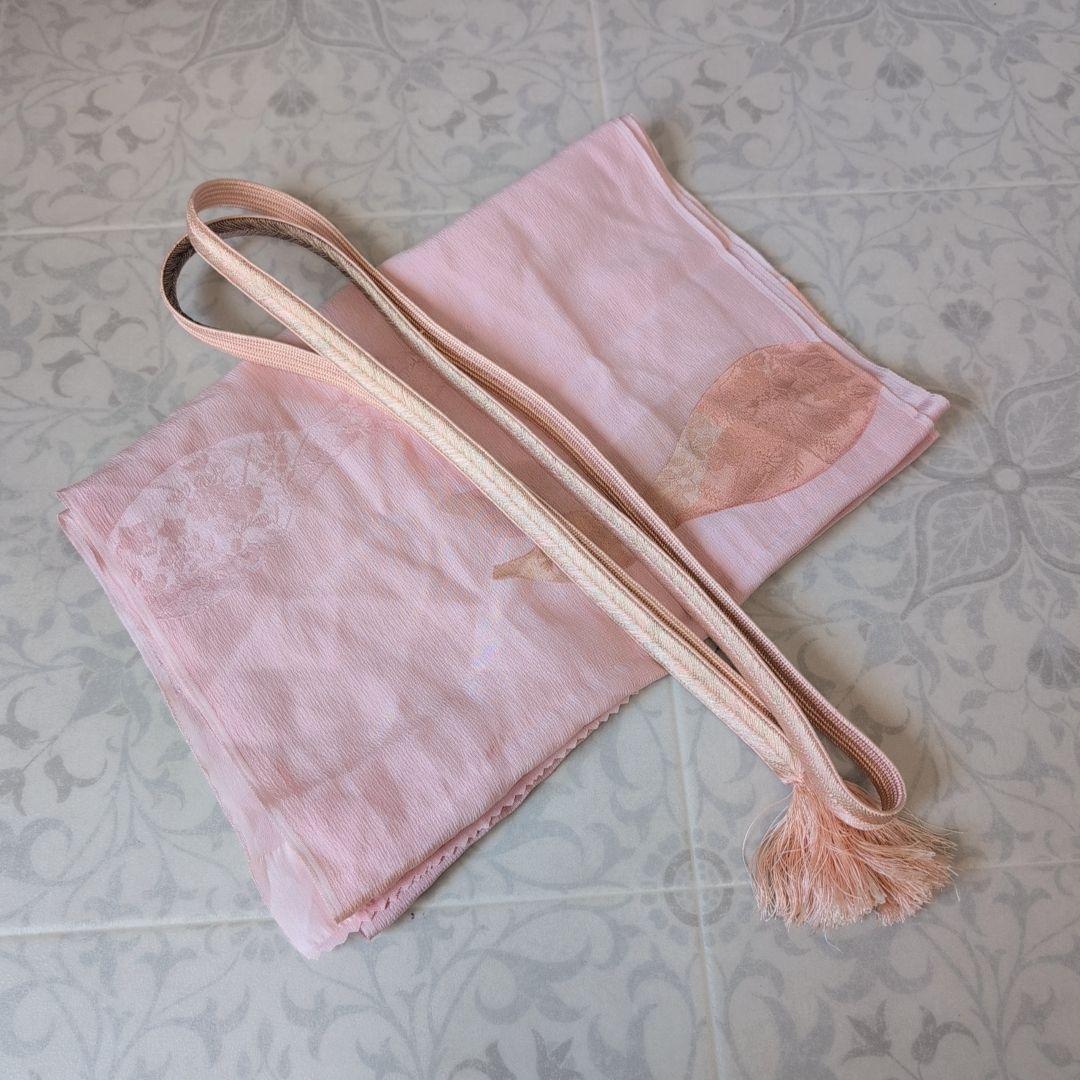 訪問着　フルセット　付け下げ　着物　正絹　シルバーグレー　金　花　O5