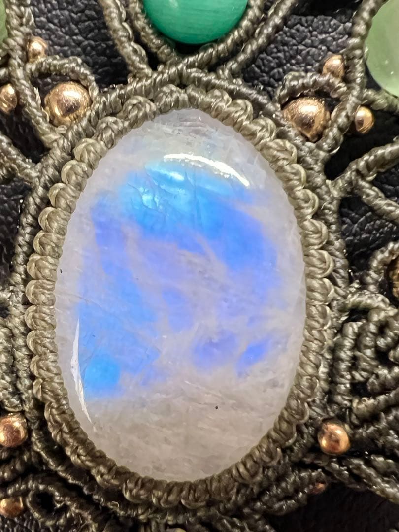 【handmade】マクラメ× ムーンストーンネックレス & アベンチュリン