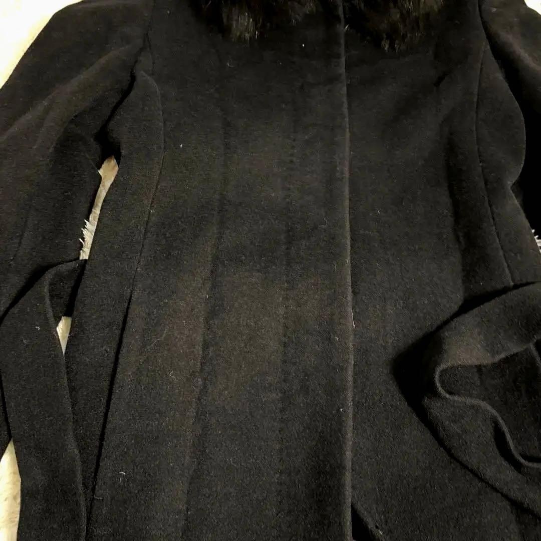 極美品 イネド ロングコート フォックスファー ウール アンゴラ M