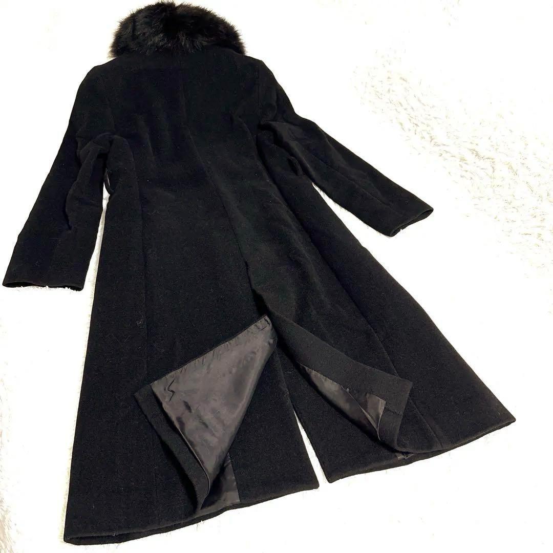 極美品 イネド ロングコート フォックスファー ウール アンゴラ M