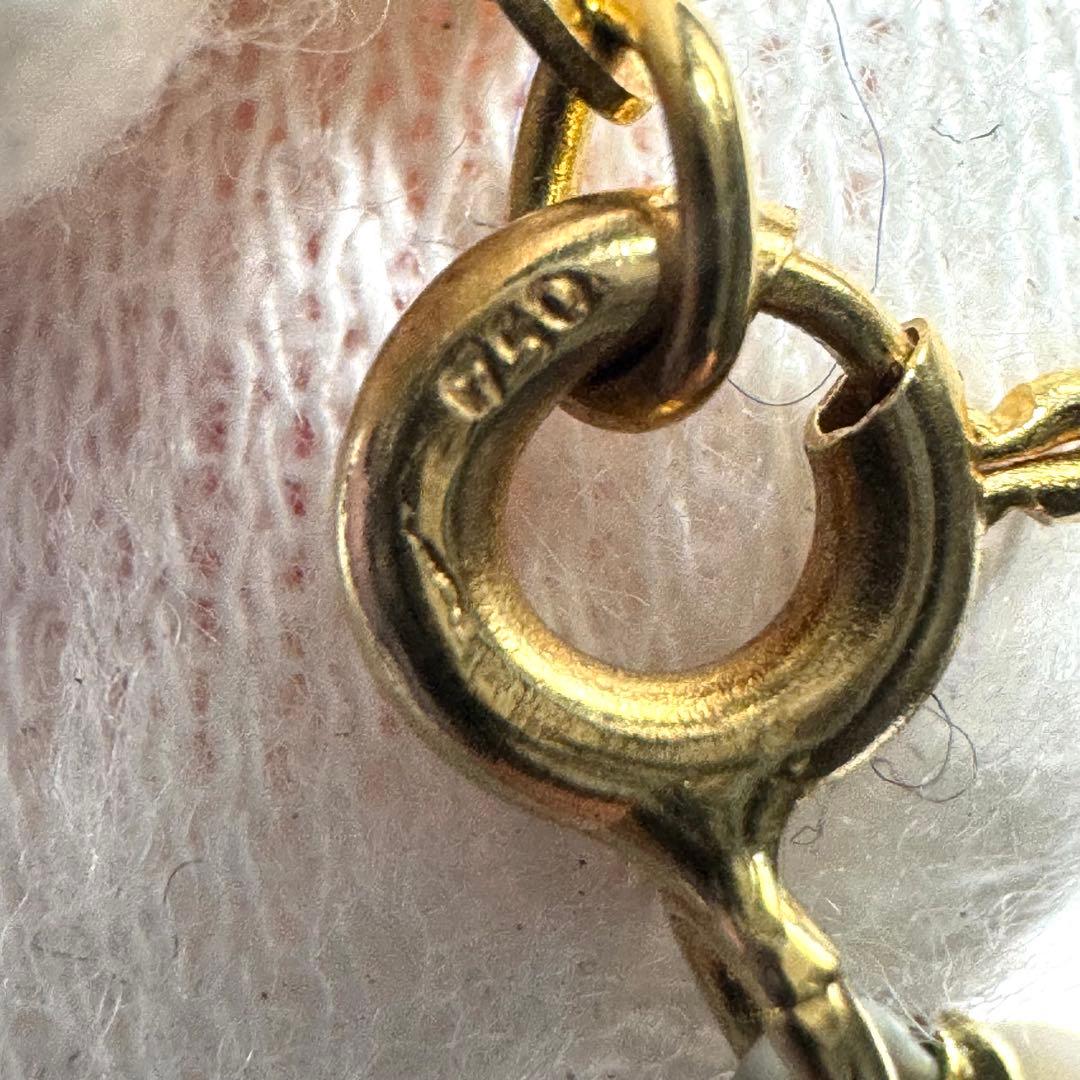 K18 750刻印 本真珠 ベビーパール ネックレス 3.2mm 41.5cm