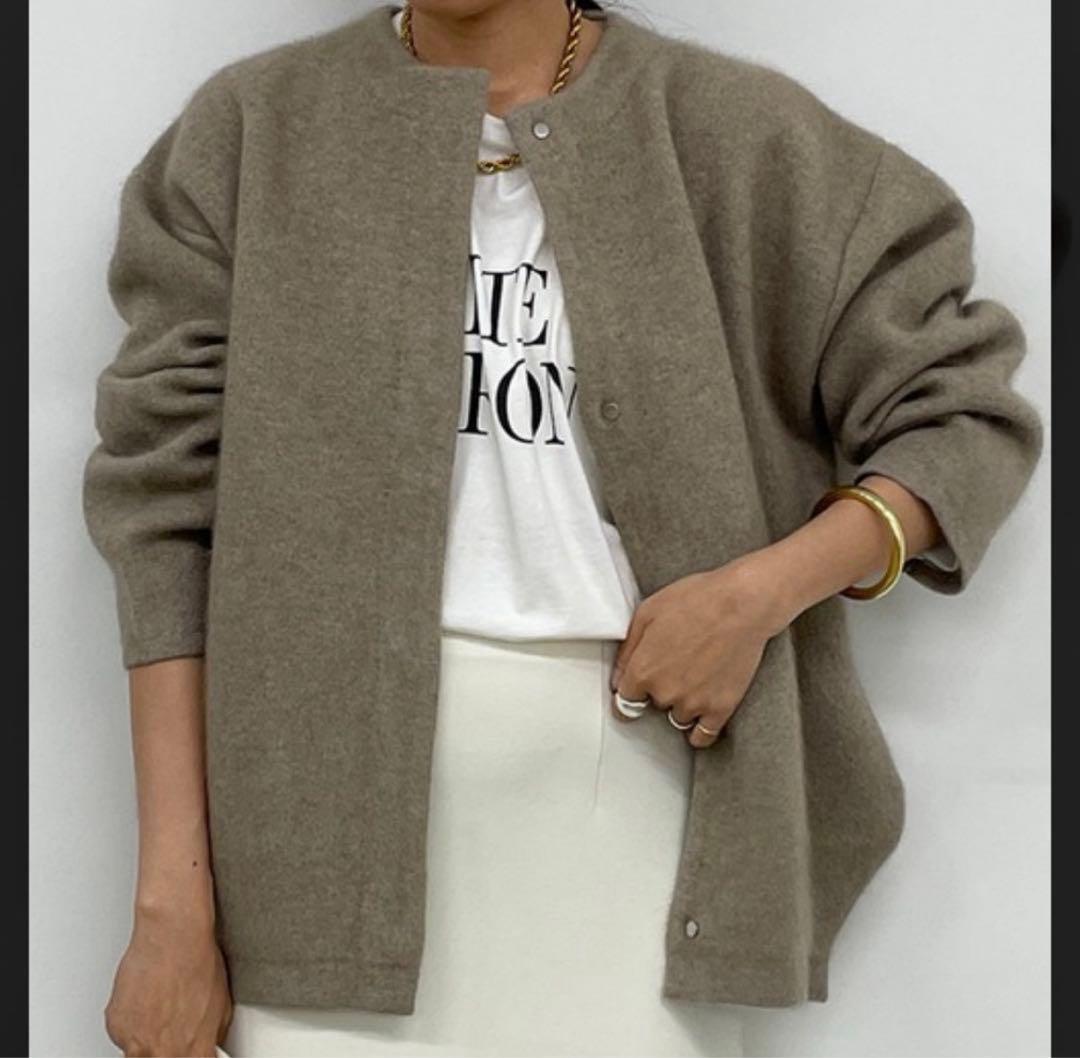 新品タグ付き ラウンジドレス Loungedress 接結ニットコート ベージュ