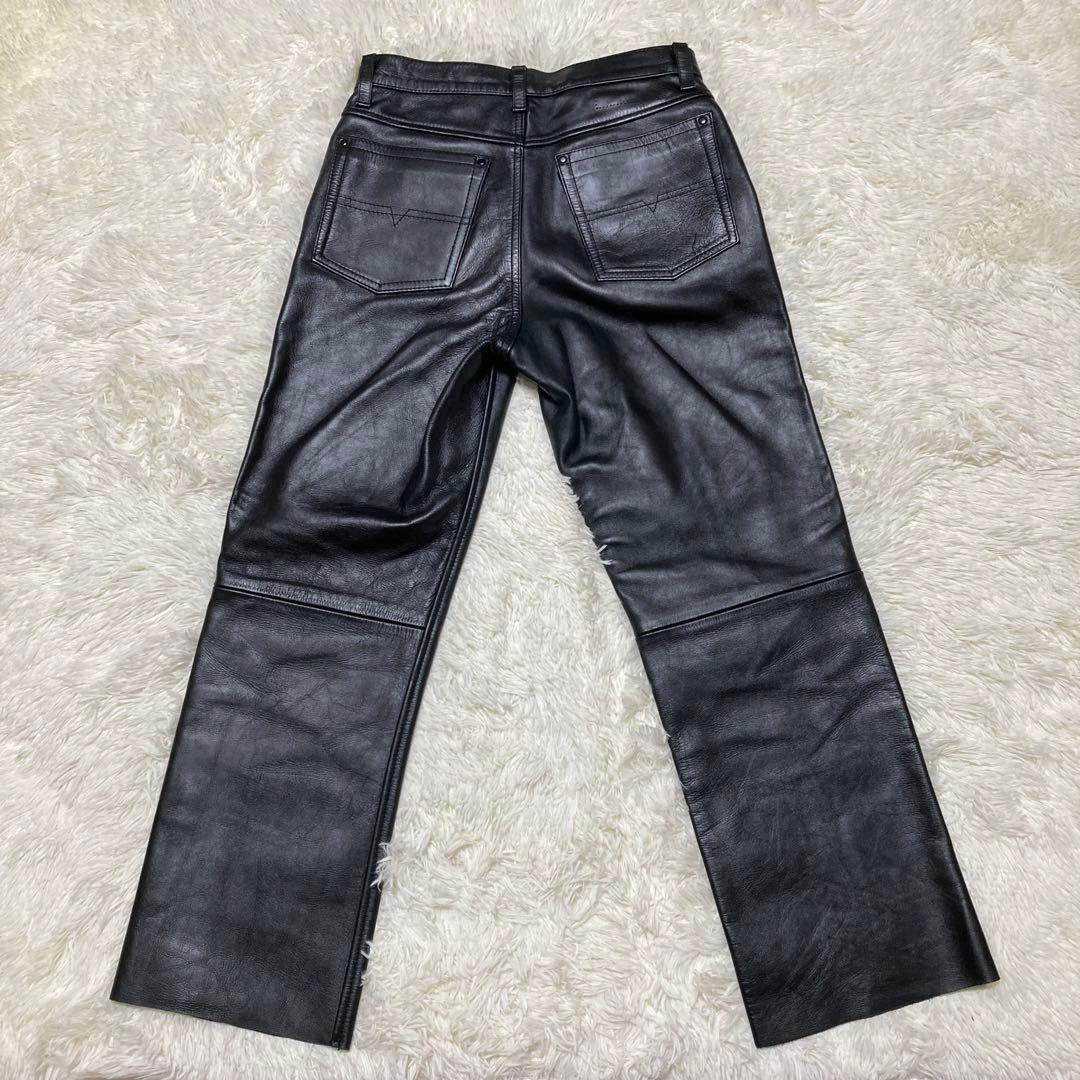 美品　カドヤ ケーズレザー レザーパンツ 黒 本革 ライダース バイク　W33