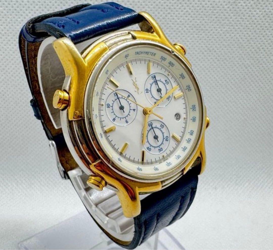 Yves Saint Laurent サンローラン クロノグラフ 腕時計 稼働