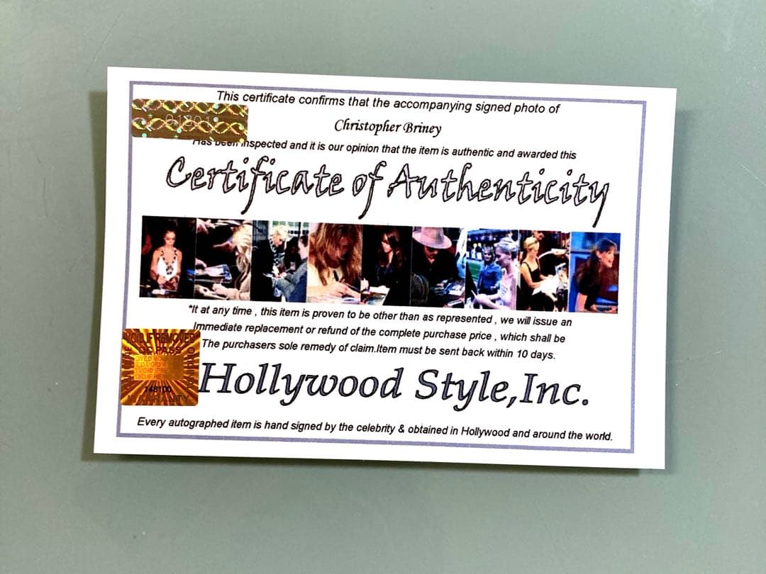 セール中…クリストファーブライニー直筆サイン入り2Lサイズ写真…